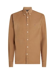 Tommy Hilfiger Natural Regular Fit Solid Corduroy 100% Cotton Shirt - Image 1 of 3