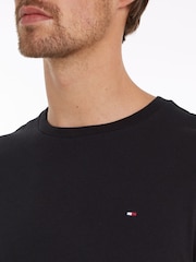 Tommy Hilfiger Black Regular Fit Essential Solid 100% Cotton T-Shirt - Image 3 of 6