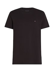 Tommy Hilfiger Black Regular Fit Essential Solid 100% Cotton T-Shirt - Image 4 of 6
