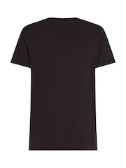 Tommy Hilfiger Black Regular Fit Essential Solid 100% Cotton T-Shirt - Image 5 of 6