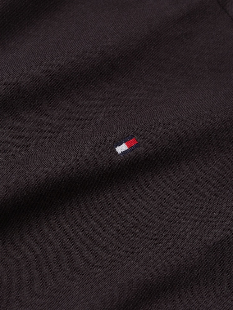 Tommy Hilfiger Black Regular Fit Essential Solid 100% Cotton T-Shirt - Image 6 of 6