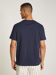 Синий - Футболка Tommy Hilfiger Regular Fit Essential Solid 100% хлопка - Image 2 of 6