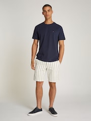 Синий - Футболка Tommy Hilfiger Regular Fit Essential Solid 100% хлопка - Image 3 of 6