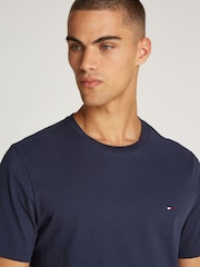 Синий - Футболка Tommy Hilfiger Regular Fit Essential Solid 100% хлопка - Image 4 of 6