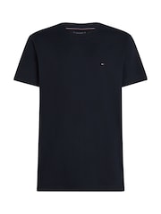 Синий - Футболка Tommy Hilfiger Regular Fit Essential Solid 100% хлопка - Image 5 of 6