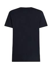 Синий - Футболка Tommy Hilfiger Regular Fit Essential Solid 100% хлопка - Image 6 of 6
