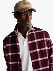 Tommy Hilfiger Red 100% Cotton Brushed Shadow Check Shirt - Image 3 of 7