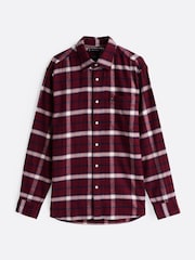 Tommy Hilfiger Red 100% Cotton Brushed Shadow Check Shirt - Image 5 of 7