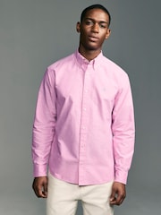 Pink Regular Fit Long Sleeve Oxford Shirt - Image 1 of 8
