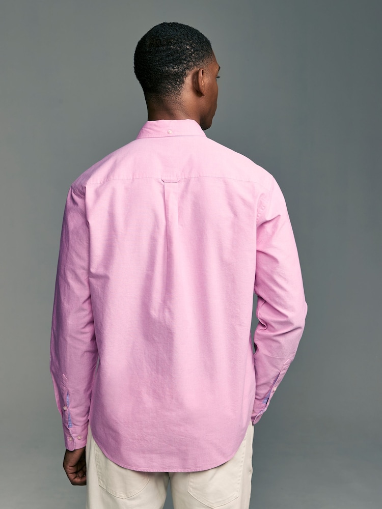 Pink Regular Fit Long Sleeve Oxford Shirt - Image 2 of 8