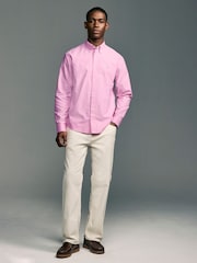 Pink Regular Fit Long Sleeve Oxford Shirt - Image 4 of 8