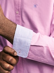 Pink Regular Fit Long Sleeve Oxford Shirt - Image 5 of 8