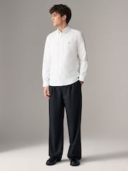 White Slim Fit Long Sleeve Oxford Shirt - Image 2 of 8