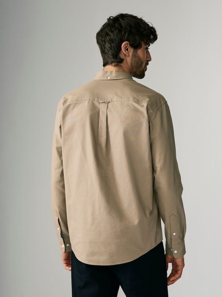 Stone Natural Regular Fit Long Sleeve Oxford Shirt - Image 2 of 9