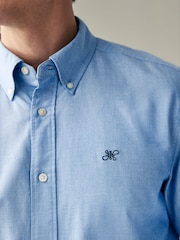 Light Blue Slim Fit Long Sleeve Oxford Shirt - Image 3 of 7