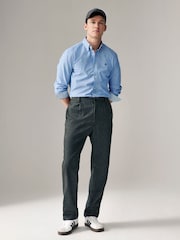 Light Blue Slim Fit Long Sleeve Oxford Shirt - Image 4 of 7