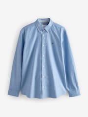 Light Blue Slim Fit Long Sleeve Oxford Shirt - Image 5 of 7