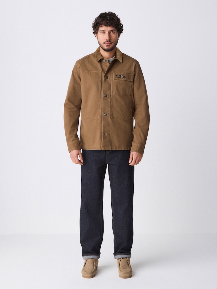 Stone Canvas Chore 100% Cotton Jacket With Corduroy Collar - Image 2 of 9