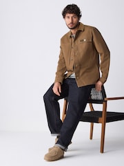 Stone Canvas Chore 100% Cotton Jacket With Corduroy Collar - Image 3 of 9