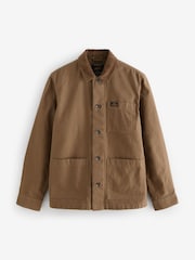 Stone Canvas Chore 100% Cotton Jacket With Corduroy Collar - Image 6 of 9