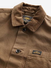 Stone Canvas Chore 100% Cotton Jacket With Corduroy Collar - Image 7 of 9