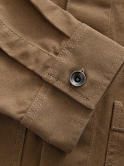Stone Canvas Chore 100% Cotton Jacket With Corduroy Collar - Image 8 of 9