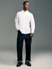 White Regular Fit Long Sleeve Oxford Shirt - Image 3 of 8