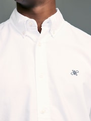 White Regular Fit Long Sleeve Oxford Shirt - Image 4 of 8