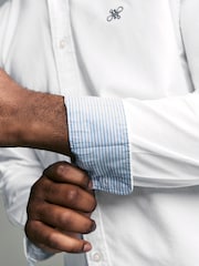 White Regular Fit Long Sleeve Oxford Shirt - Image 5 of 8