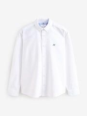 White Regular Fit Long Sleeve Oxford Shirt - Image 6 of 8