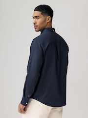 Navy Blue Regular Fit Long Sleeve Oxford Shirt - Image 2 of 8