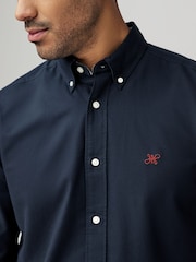 Navy Blue Regular Fit Long Sleeve Oxford Shirt - Image 5 of 8