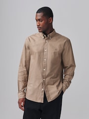 Stone Natural Slim Fit Long Sleeve Oxford Shirt - Image 1 of 8