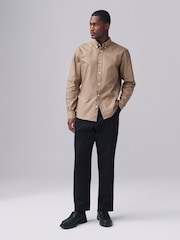 Stone Natural Slim Fit Long Sleeve Oxford Shirt - Image 2 of 8
