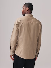 Stone Natural Slim Fit Long Sleeve Oxford Shirt - Image 3 of 8