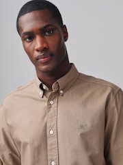 Stone Natural Slim Fit Long Sleeve Oxford Shirt - Image 4 of 8