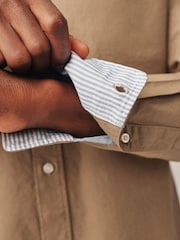 Stone Natural Slim Fit Long Sleeve Oxford Shirt - Image 5 of 8