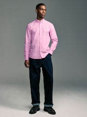 Pink Slim Fit Long Sleeve Oxford Shirt - Image 3 of 9