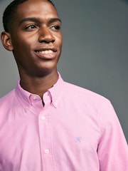 Pink Slim Fit Long Sleeve Oxford Shirt - Image 4 of 9