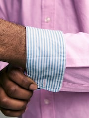 Pink Slim Fit Long Sleeve Oxford Shirt - Image 6 of 9