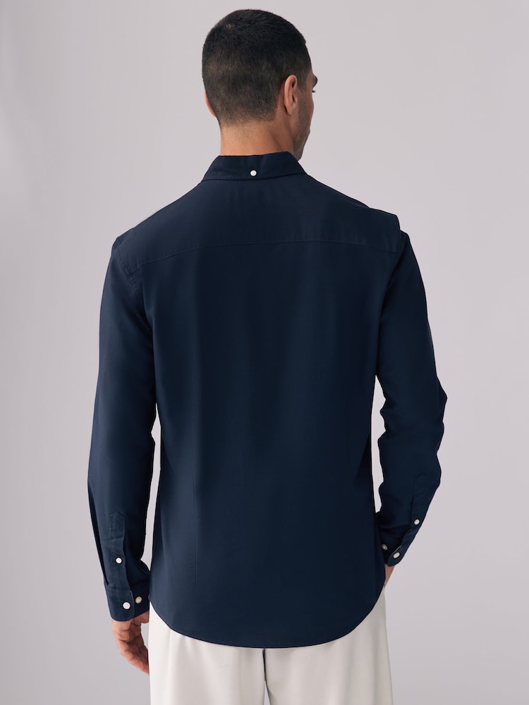 Donkerblauw - Slim Fit - Oxford-hemd met lange mouwen - Image 3 of 10