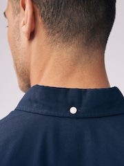 Navy Blue Slim Fit Long Sleeve Oxford Shirt - Image 4 of 10