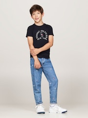 Tommy Hilfiger Blue Regular Fit Nautical Arch Printed Short Sleeved 100% Cotton T-Shirt - Image 1 of 5