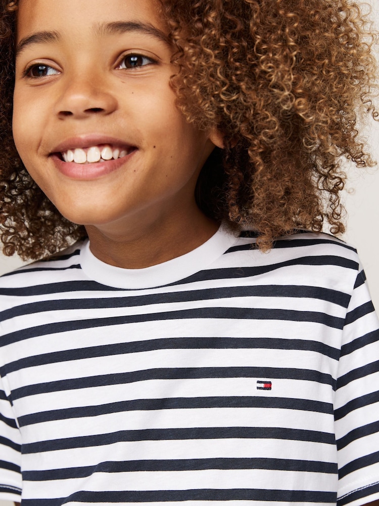 Tommy Hilfiger White/Stripe Short Sleeve T-shirt - Image 6 of 6 Tommy Hilfiger White/Stripe Short Sleeve T-shirt - Image 6 of 6