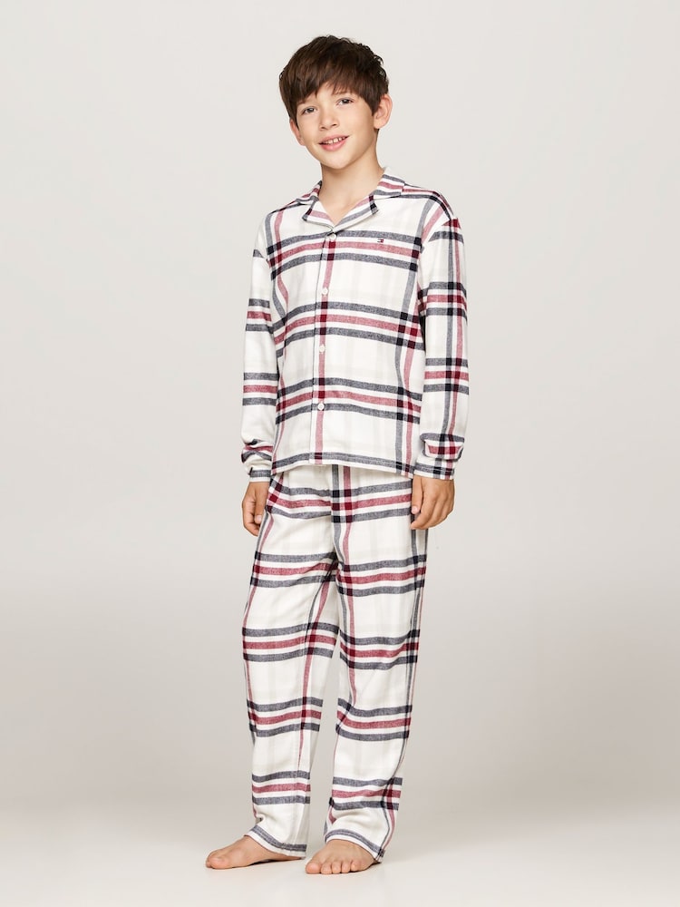 Tommy Hilfiger Print Pyjama White Set - Image 1 of 5