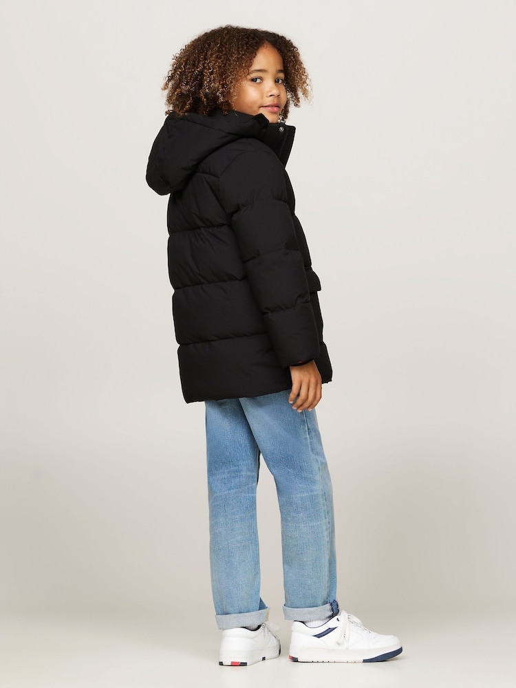 Tommy Hilfiger Black Monotype Ribstop Puffer Jacket - Image 2 of 5