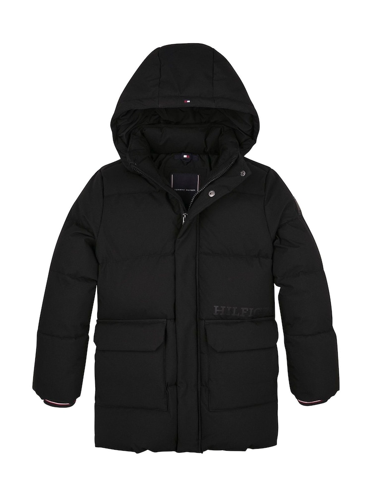 Tommy Hilfiger Black Monotype Ribstop Puffer Jacket - Image 5 of 5
