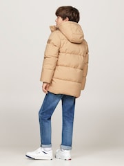 Tommy Hilfiger Brown Monotype Ribstop Puffer Jacket - Image 3 of 5