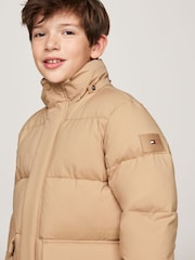 Tommy Hilfiger Brown Monotype Ribstop Puffer Jacket - Image 4 of 5