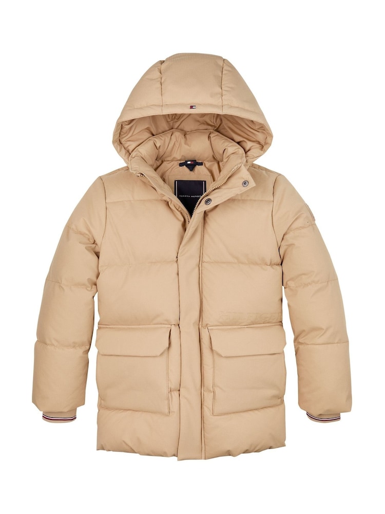 Tommy Hilfiger Brown Monotype Ribstop Puffer Jacket - Image 5 of 5
